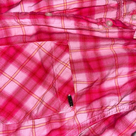 PINK Victoria's Secret Vibrant Pink Plaid Shirt - Picture 4 of 13